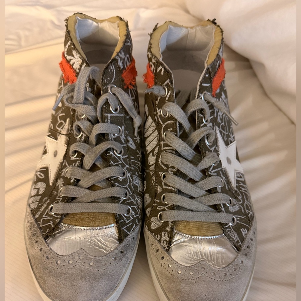 Golden goose Mid star sneakers journey print canvas/ice suede